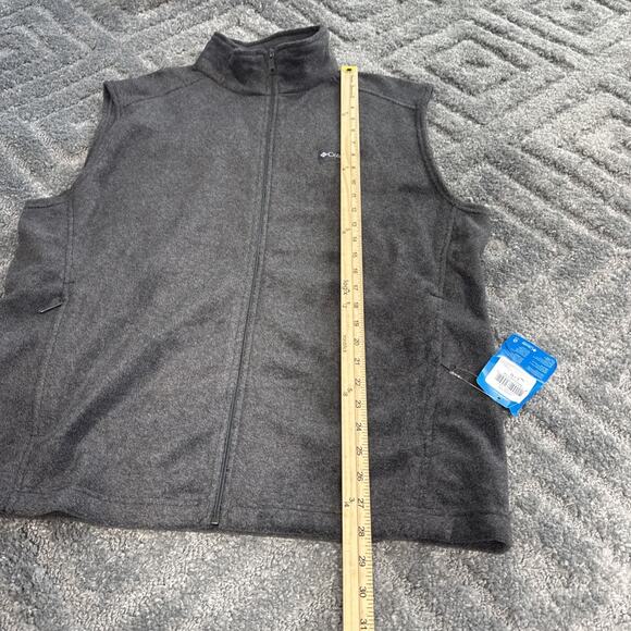 Columbia Vest Jacket Dark Gray Fleece Outdoors Hiking Lightweight Men’s L NEW - Picture 6 of 9